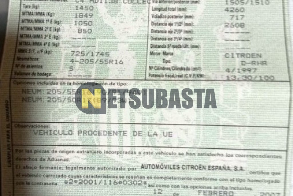 Citroën C4 2.0 HDi 2007