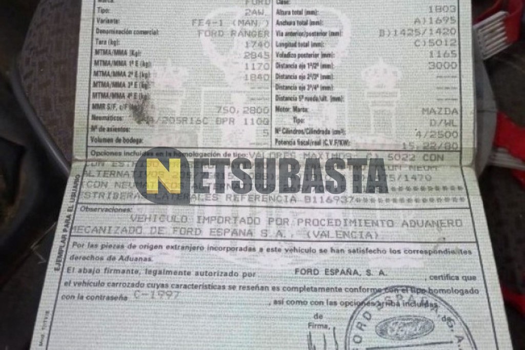 Ford Ranger Doble Cabina 2.5TDi 2004