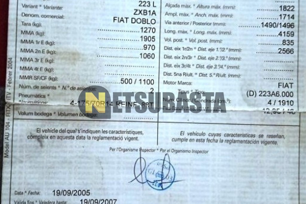 Fiat Dobló 1.9D 2001