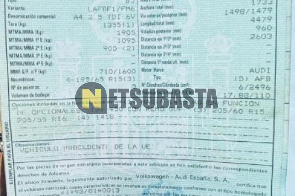 Audi A4 2.5 TDI 1998