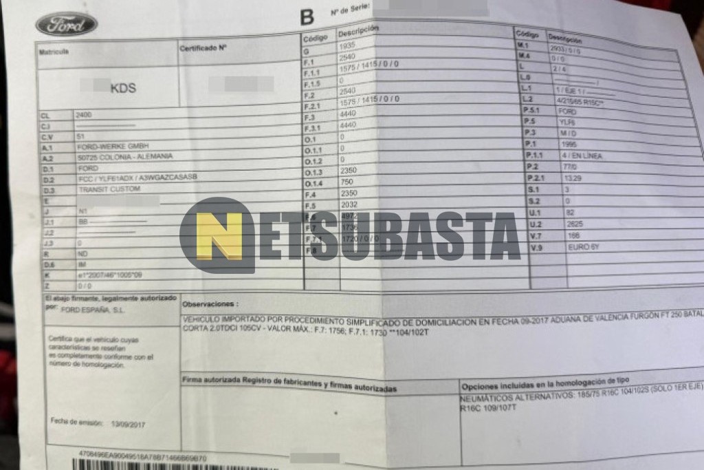 Ford Transit Custom 2.0 EcoBlue 2017