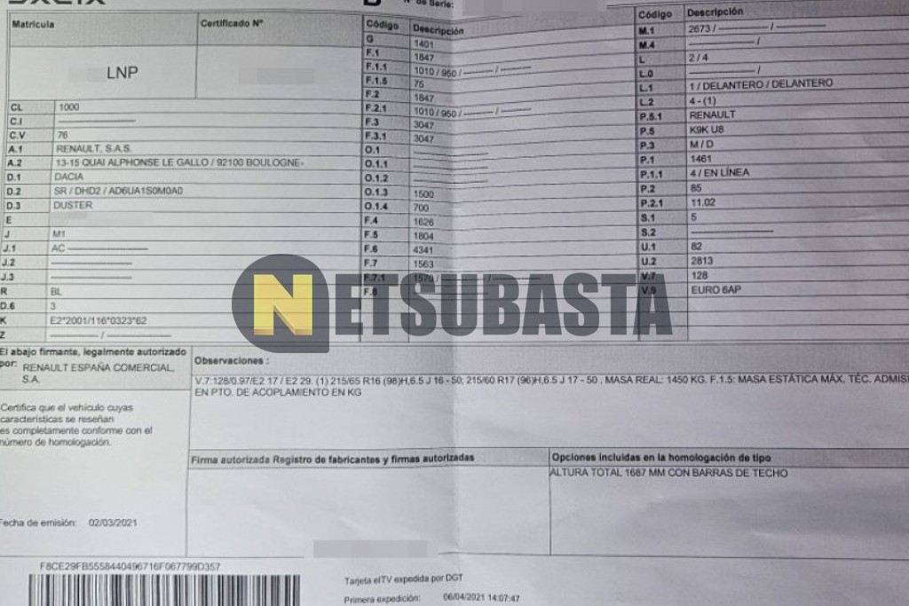 Dacia Duster 1.5 Blue dCi 4x2 2021