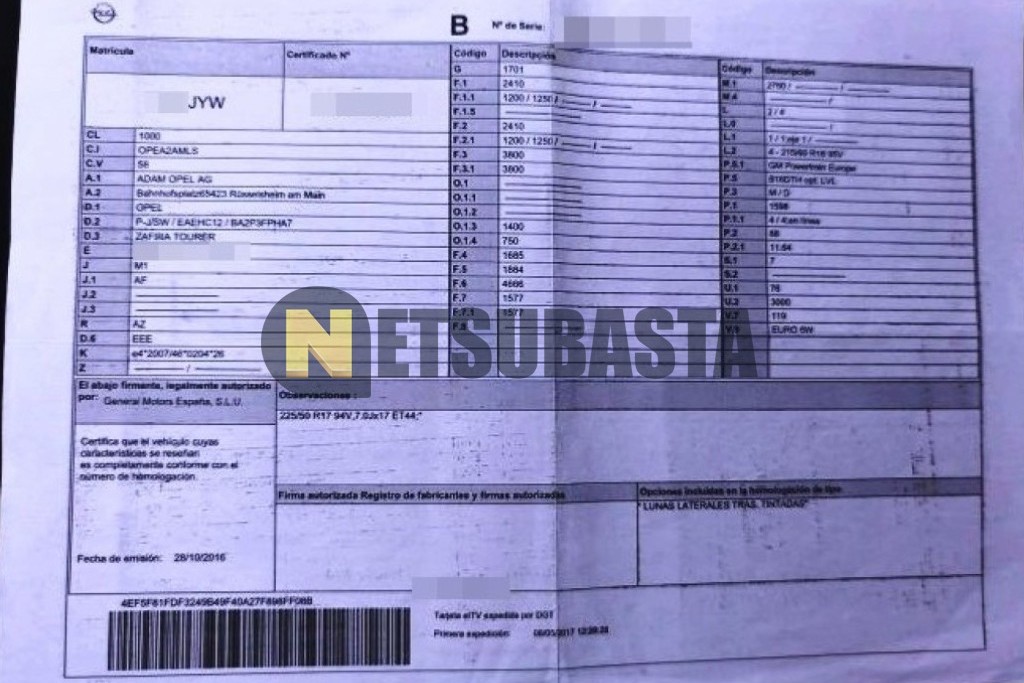 Opel Zafira 1.6 CDTI 2017