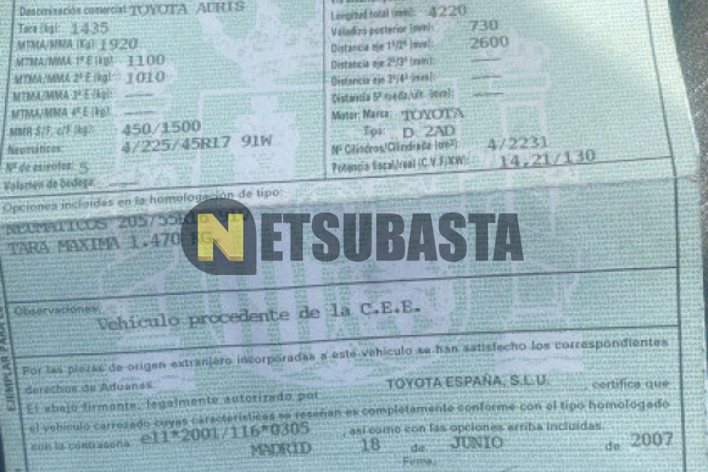 Toyota Auris 2.2 D-4D 2008