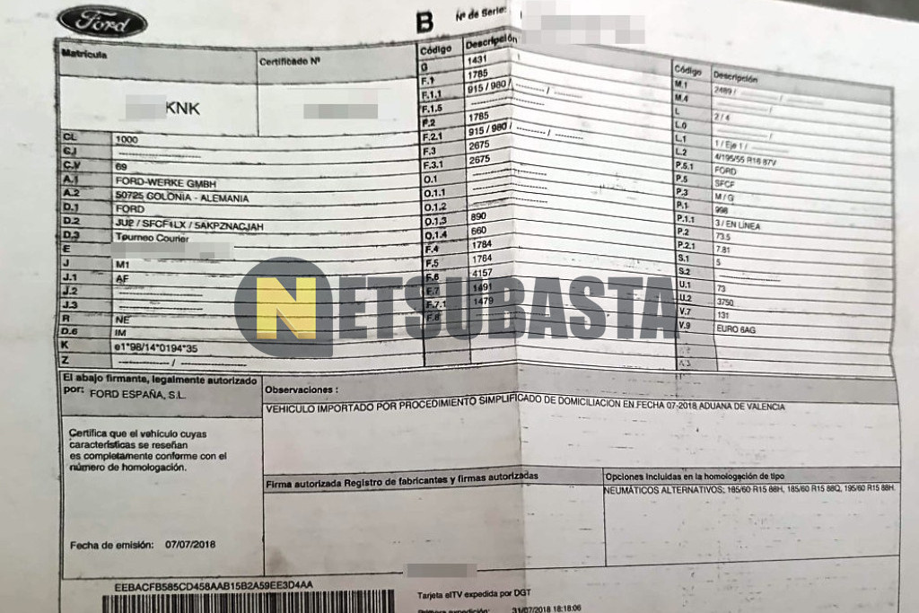 Ford Tourneo Courier 1.0 EcooBoost 2018