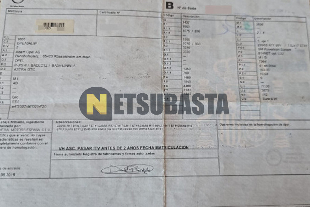 Opel Astra GTC 1.4 Turbo 2015