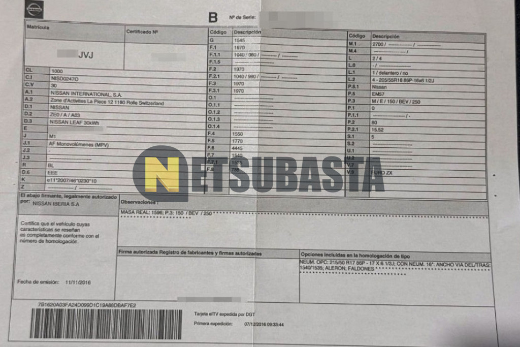 Nissan Leaf 30 kWh 2016