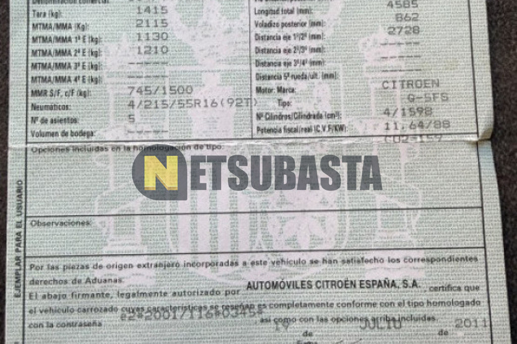 Citroën Grand C4 Picasso 1.6 VTi 2011