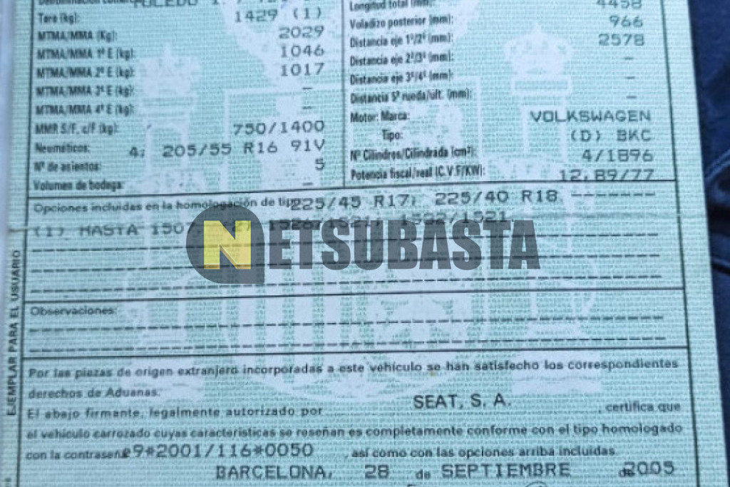 Seat Toledo 1.9 TDI 2005