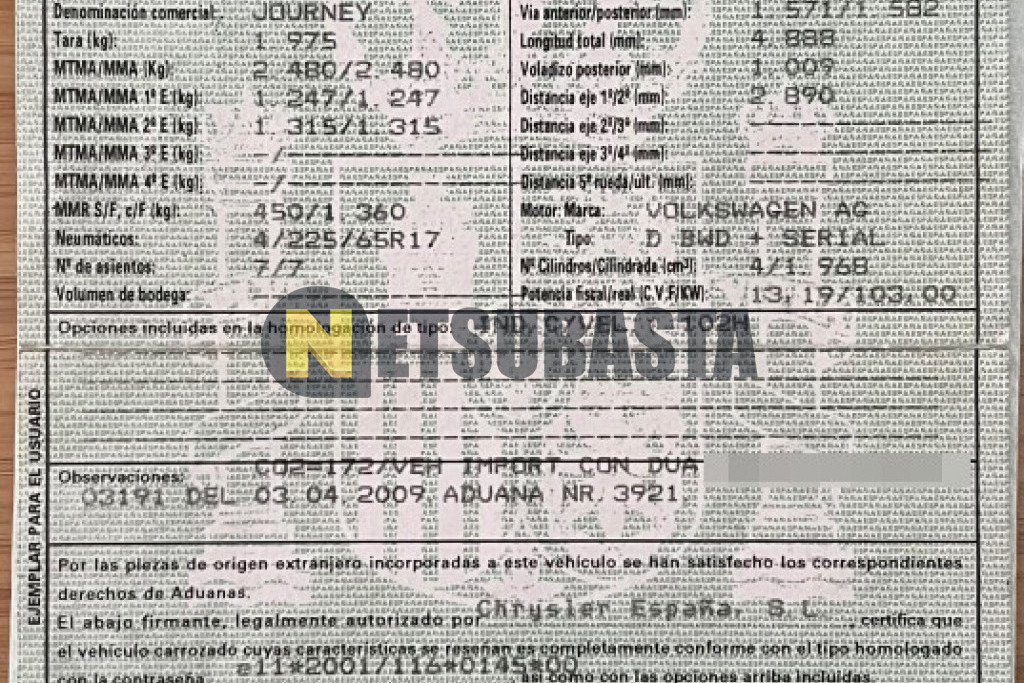 Dodge Journey 2.0 CRD 7 plazas 2009