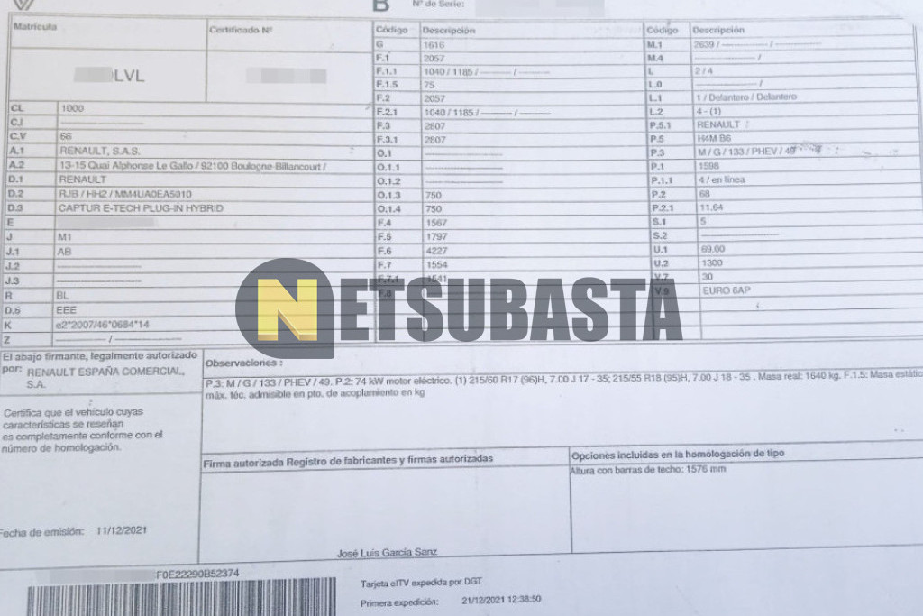 Renault Captur E-TECH Híbrido enchufable 2021